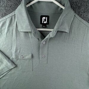 Footjoy FJ Golf Polo Shirt Mens Gray Pocket Large Stretch Blank Outdoors Adult